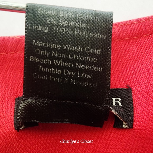 Ann Taylor Polished Cotton Red Pencil Skirt 6 Professional Career Preppy Classic - Picture 5 of 6